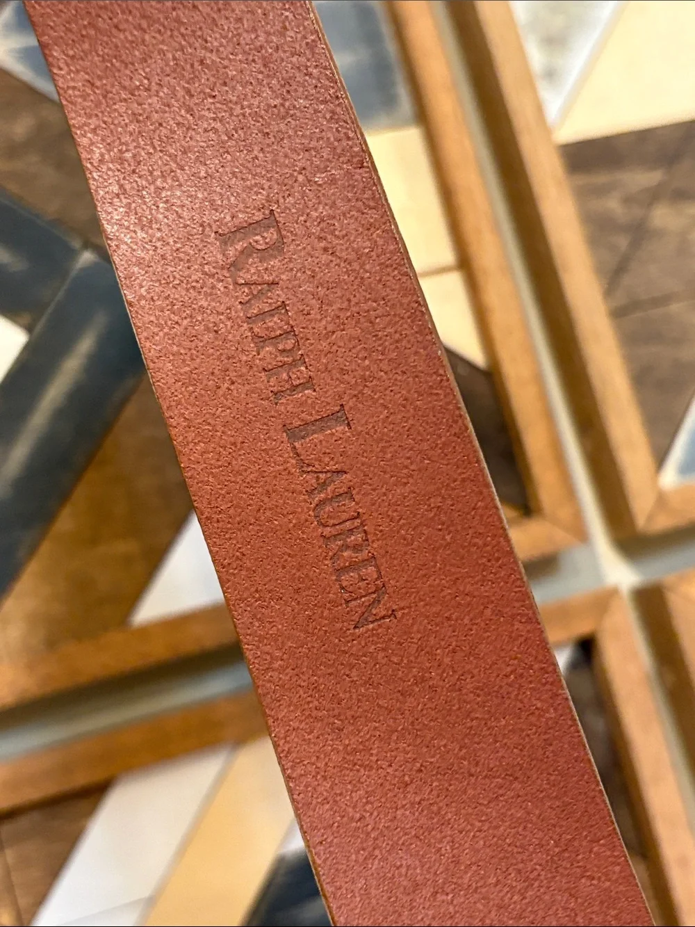 Vintage Ralph Lauren Saddlers Brown Leather Belt with Brass Buckle size Small